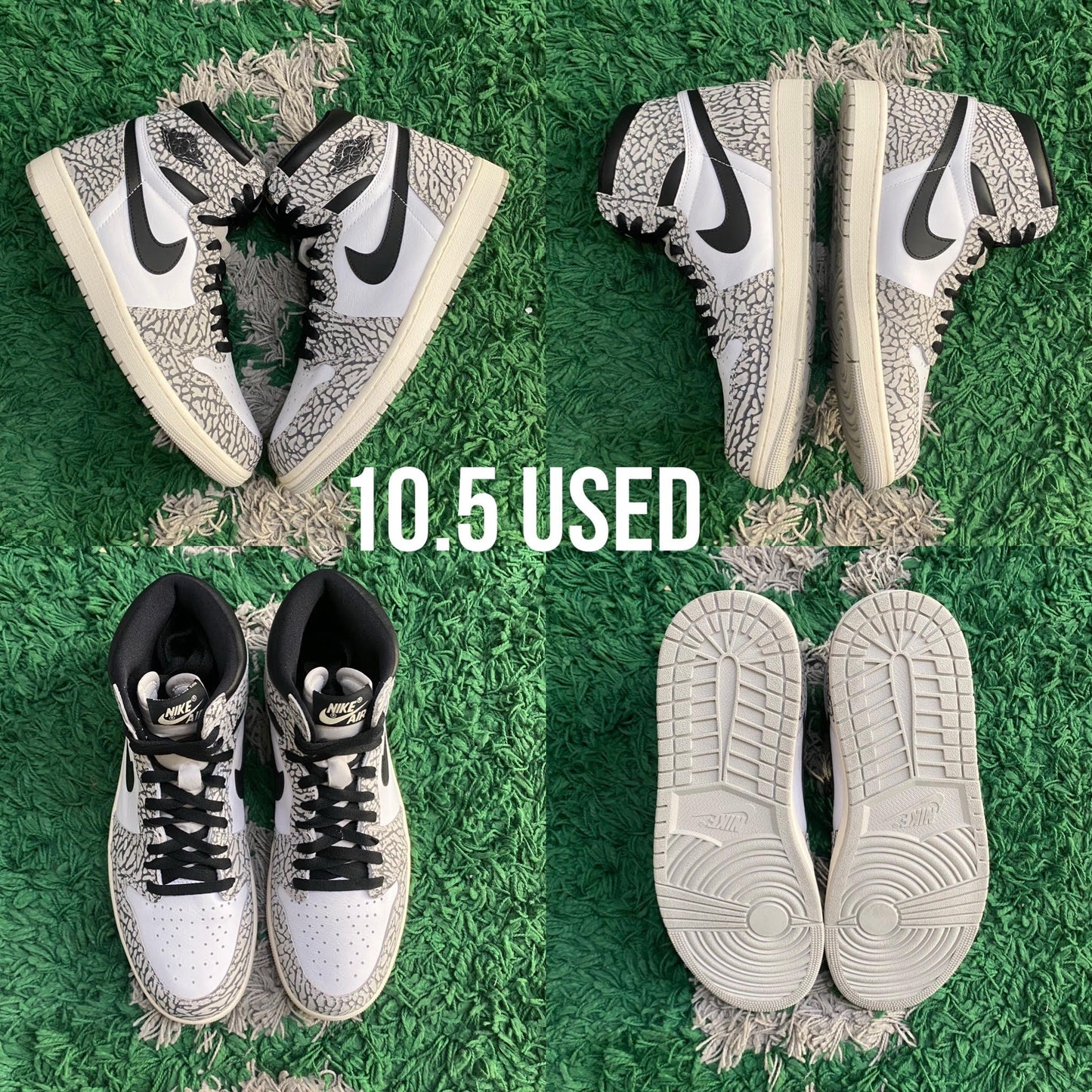 Air Jordan 1 High "White Cement Elephant Print" USED