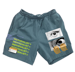 Individualist “Test Print” Aqua Fleece Shorts