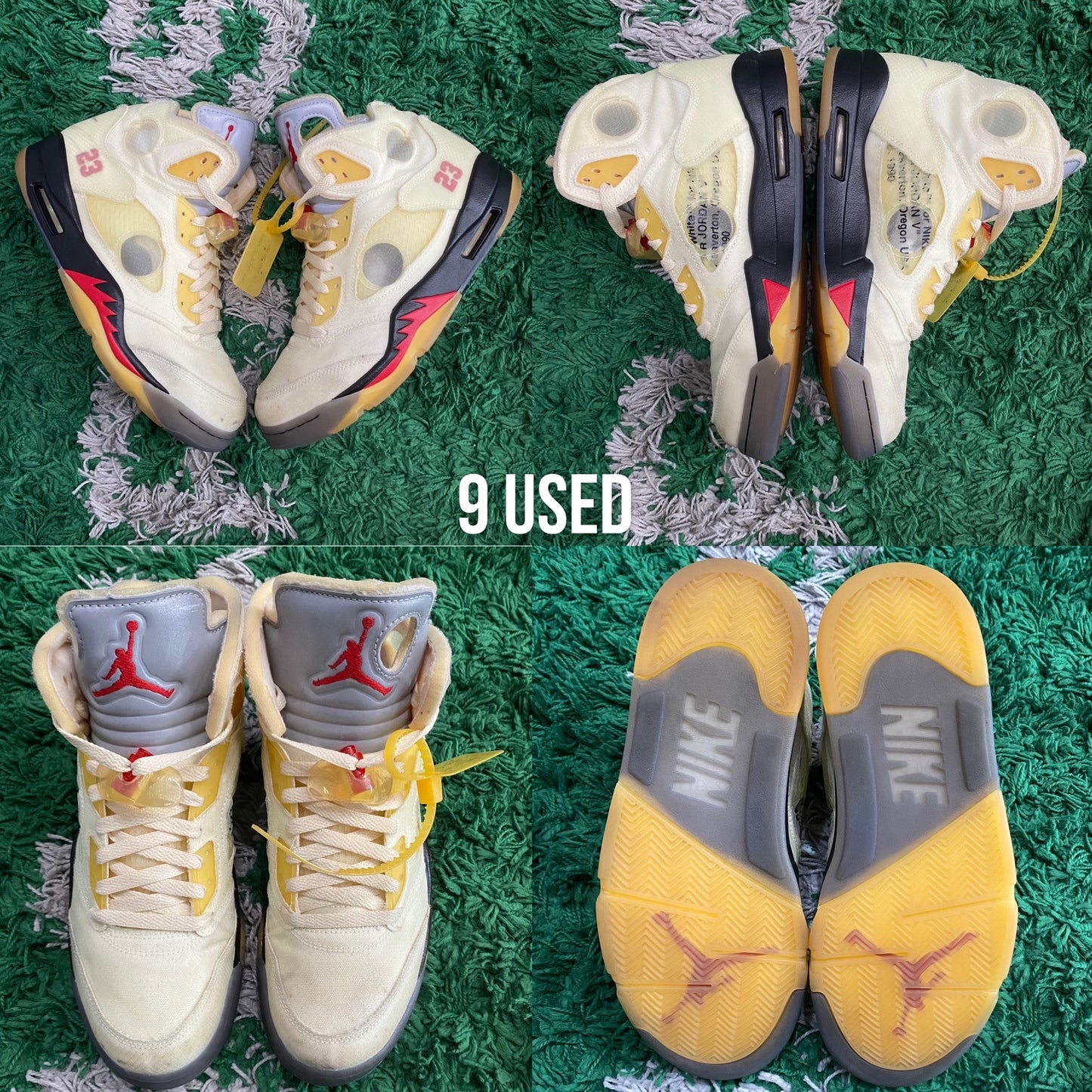 Air Jordan 5 Retro x Off White "Sail” USED
