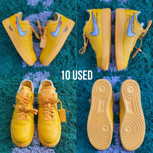 Nike Air Force 1 Low x Off White  "ICA University Gold" USED